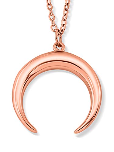 VIASOUL® Halskette Mond I Aus 925er Silber mit 585er Gold überzogen I Die Original Moon Kette (Rose) von VIASOUL