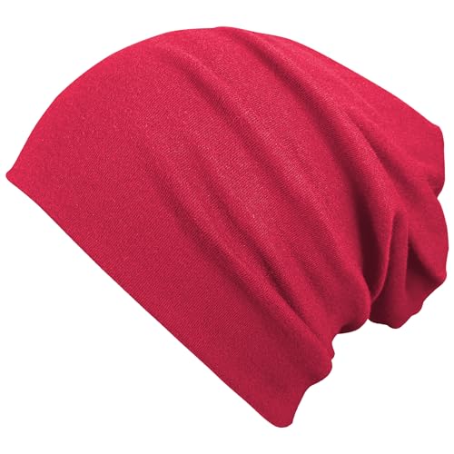 VIAUMBR Beanie Herren Damen Mütze Kopfbedeckung Haube Laufmütze Sportmütze Wintermütze Fahrradmütze unter Helm Radfahrer Laufen Herbst Winter Rot von VIAUMBR