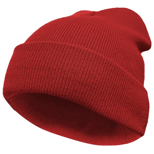 VIAUMBR Beanie Mütze Wintermütze Herren Damen Strickmütze Winter Mütze Beanie Hat Sportmütze Strick Bündchen Thermo Weich Atmungsaktiv Klassische Unisex V043 Burgund von VIAUMBR