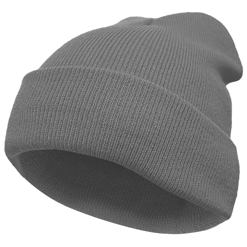 VIAUMBR Beanie Mütze Wintermütze Herren Damen Strickmütze Winter Mütze Beanie Hat Sportmütze Strick Bündchen Thermo Weich Atmungsaktiv Klassische Unisex V043 Grau von VIAUMBR