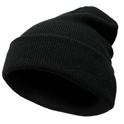 VIAUMBR Beanie Mütze Wintermütze Herren Damen Strickmütze Winter Mütze Beanie Hat Sportmütze Strick Bündchen Thermo Weich Atmungsaktiv Klassische Unisex V043 Schwarz von VIAUMBR