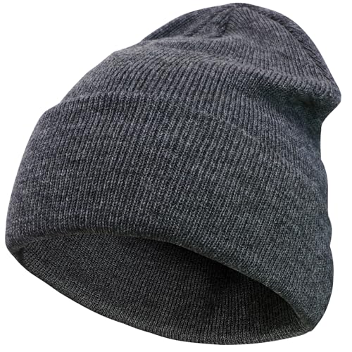 VIAUMBR Beanie Mütze Wintermütze Herren Damen Strickmütze Winter Mütze Beanie Hat Sportmütze Strick Bündchen Thermo Weich Atmungsaktiv Klassische Unisex V048 Grau von VIAUMBR