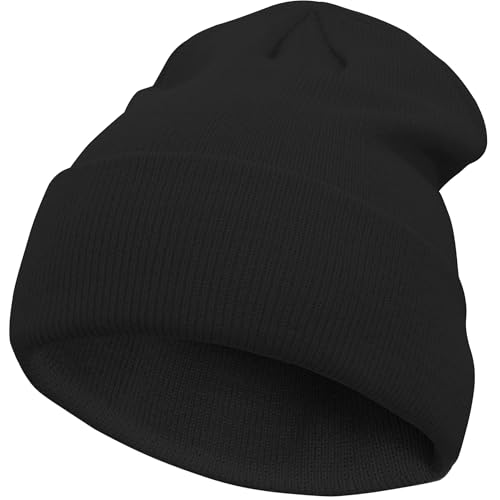 VIAUMBR Beanie Mütze Wintermütze Herren Damen Strickmütze Winter Mütze Beanie Hat Sportmütze Strick Bündchen Thermo Weich Atmungsaktiv Klassische Unisex V048 Schwarz von VIAUMBR