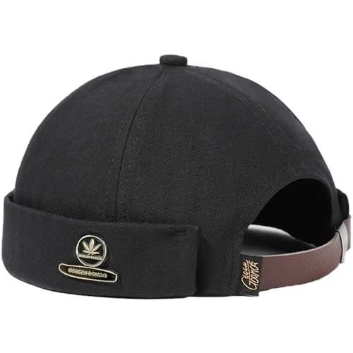 VIAUMBR Dockermütze Kappe Docker Cap MüTZE Hut Kopftuch Fischermütze Herren Damen Unisex (36 Schwarz) von VIAUMBR