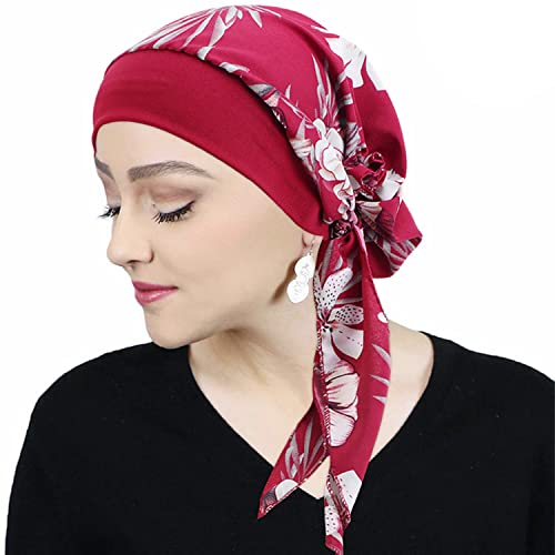 VIAUMBR Mütze Tücher Turban Kopftuch Bandana Head Coverings Kopfbedeckung für Frauen Damen Leicht Weich Seidigen Stoff (5) von VIAUMBR