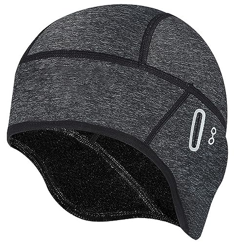 VIAUMBR Wintermütze Fahrrad Mütze Herren Damen Helm-Unterziehmütze Winter Warm Bike Cap Winddicht Warme für Radfahren Laufen Motorradfahren Skifahren Wandern Fußballtraining Outdoor Sport Grau von VIAUMBR