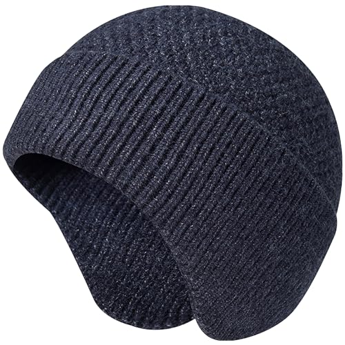 VIAUMBR Wintermütze Herren haube strickmütze Kopfbedeckung Mütze Damen Winter Unisex warme Dicke Skimütze (37 Blau) von VIAUMBR