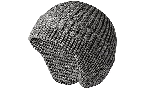 VIAUMBR Wintermütze Herren haube strickmütze Kopfbedeckung Mütze Damen Winter Unisex warme Dicke Skimütze 19 Hellgrau von VIAUMBR