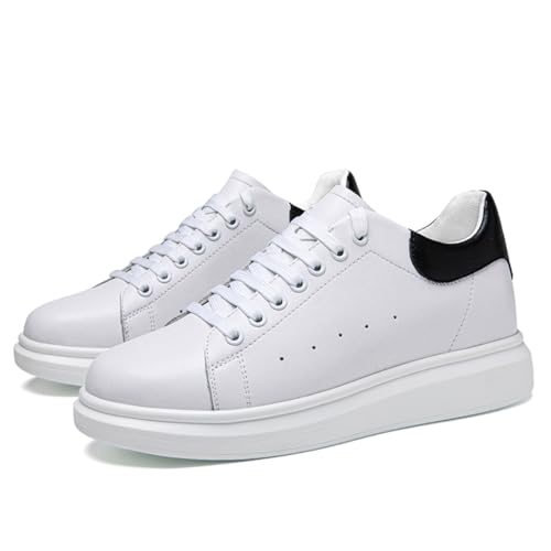 VIBLiSS 2 Zoll höhere Schuhe mit erhöhtem Absatz, Schnür-Sneaker für lässige Anlässe, leichte Schuhe mit verstecktem Höhenzuwachs,5cm White,44 EU von VIBLiSS