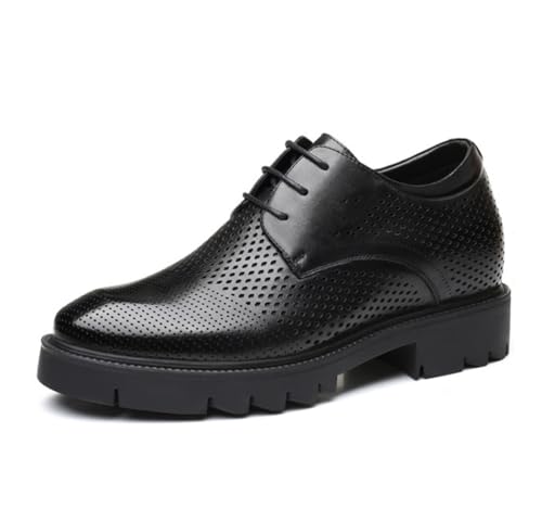 VIBLiSS Aufzugsschuhe Für Herren, 10 cm Höhenerhöhende Lederschuhe, Formelle Abendschuhe, Schwarzes Echtes Leder, 3,93 Zoll Größer,Black 10cm mesh,43 EU von VIBLiSS