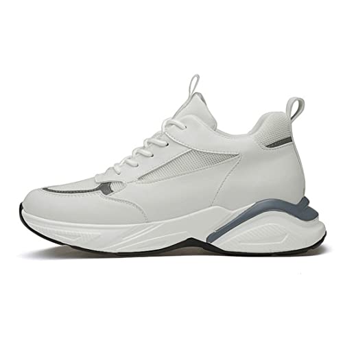 VIBLiSS Aufzugsschuhe Für Herren, 8 cm, Unsichtbarer, Höhenerhöhender Schuh, Lässige, Größere Schuhe, Bequeme, Leichte Wanderschuhe,White 8cm,41 EU von VIBLiSS