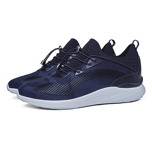 VIBLiSS Herren Aufzug Turnschuhe, rutschfeste Atmungsaktive Wanderschuhe Mode Höhe Erhöhung Turnschuhe Casual Aufzug Schuhe,Blue 8cm,40 EU von VIBLiSS