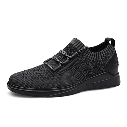 VIBLiSS Herren-Aufzugsschuhe, 3,14 Zoll Größer, Unsichtbare Höhe, Hebeschuhe, Lässige Wanderschuhe, Leichte, Modische Sportschuhe,Black 8cm,42 EU von VIBLiSS