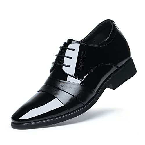 VIBLiSS Herren-Aufzugsschuhe, Unsichtbare, Höhenerhöhende Büro-Kleiderschuhe Mit Spitzer Zehenpartie,Black 6cm,42 EU von VIBLiSS