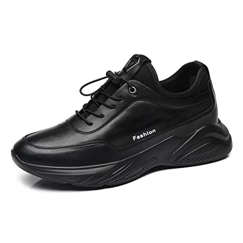 VIBLiSS Herren-Aufzugsschuhe, Unsichtbare, Höhenerhöhende Wanderschuhe, Modische, Lässige Fitness-Sport-Turnschuhe,Black 8cm,39 EU von VIBLiSS