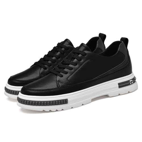VIBLiSS Herren Damen Aufzug Schuhe rutschfeste Höhe Erhöhung Boosting Walking Formale Turnschuhe Leicht 2 Zoll /5Cm Größer,Schwarz,38 EU von VIBLiSS