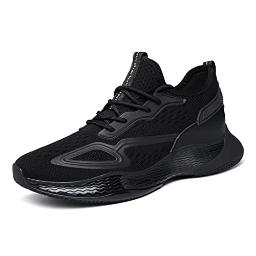 VIBLiSS Herren-Elevator-Sneaker, Lässige, Atmungsaktive Mesh-Hebeschuhe, Leichter, Unsichtbarer Trainer Zur Erhöhung Der Körpergröße,Black 6cm,42 EU von VIBLiSS