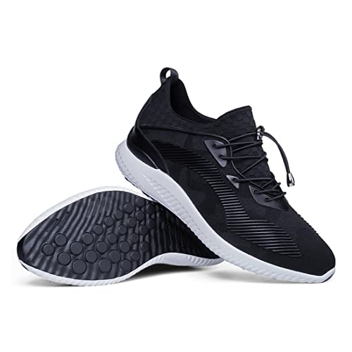 VIBLiSS Herren Elevator Sneakers rutschfeste Sportliche Wanderschuhe Mode Höhenerhöhende Sneakers Atmungsaktive Lässige Tennisschuhe,Black 8cm,39 EU von VIBLiSS