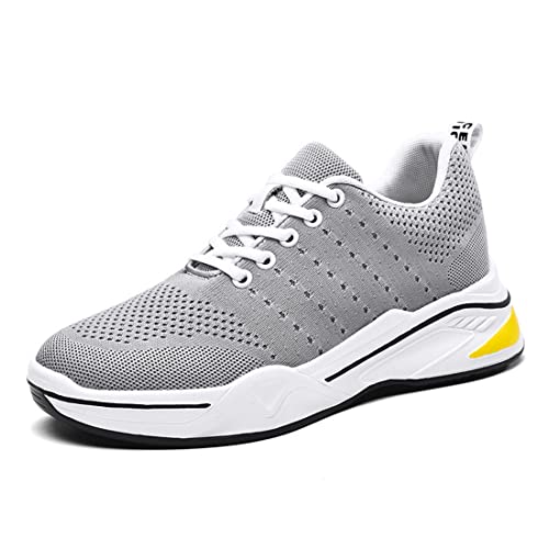 VIBLiSS Herren Elevator Sportschuhe, Schnürschuhe Mit Versteckter Ferse, rutschfeste, Unsichtbare, Höhenerhöhende Fitness-Turnschuhe,Grey 8cm,42 EU von VIBLiSS