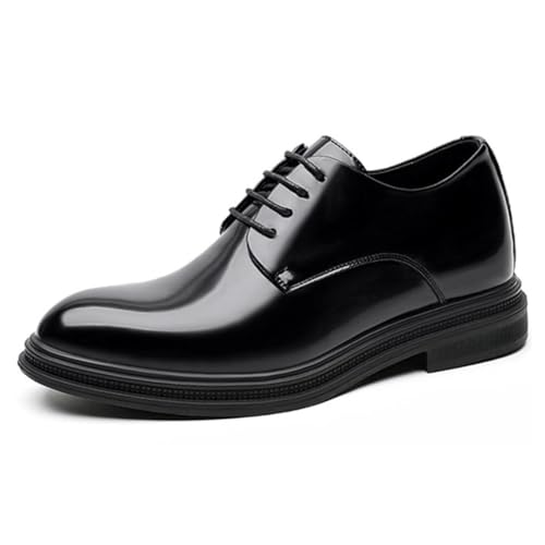 VIBLiSS Herren Formale Aufzug Schuhe Leder Spitze Kleid Schuhe Klassische Fashoin Höhe Erhöhen Hochzeit Party Oxford Schuhe,8cm Black,42 EU von VIBLiSS