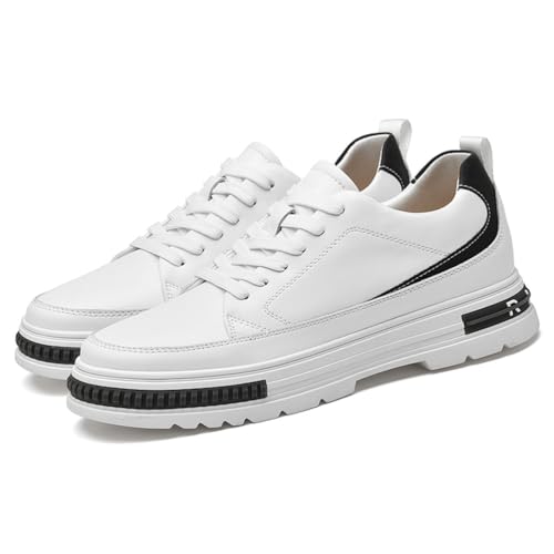 VIBLiSS Herren Leder Höhenerhöhung Aufzug Freizeitschuhe Schnürung Versteckter Höherer Absatz Formell Business Walking Sneaker,5cm White,38 EU VIBLiSS Herren Leder Höhenerhöhung Aufzug Freizeitschuhe Schnürung Versteckter Höherer Absatz Formell Business Walking Sneaker,5cm White,38 EU von VIBLiSS
