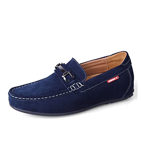 VIBLiSS Herren Aufzug Loafers, Atmungsaktive Casual Höhe Erhöhung Mokassin Slip Auf Business-Schuhe, 2,36 Zoll Größer,Blau,40 EU von VIBLiSS