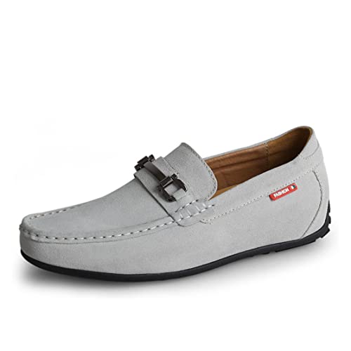 VIBLiSS Herren Aufzug Loafers, Atmungsaktive Casual Höhe Erhöhung Mokassin Slip Auf Business-Schuhe, 2,36 Zoll Größer,Grau,40 EU von VIBLiSS