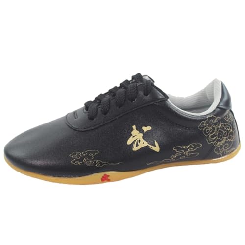 VIBLiSS Herren Unisex Martial Art Schuhe Leichte Kung Fu Tai Chi Schuhe rutschfeste Fitness Sport Turnschuhe Chinesische Traditionelle Sportschuhe,Schwarz,34 EU von VIBLiSS
