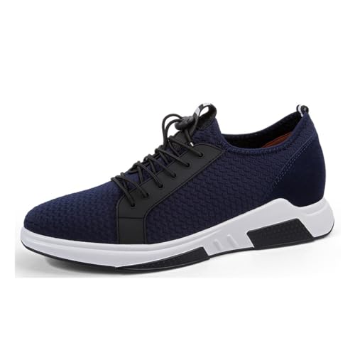VIBLiSS Herren Unsichtbare Höhe Erhöhen Trainer Slip Auf Komfortable 2,36" Höhere Wanderschuhe Atmungsaktive Mesh Aufzug Turnschuhe,Blau,43 EU von VIBLiSS