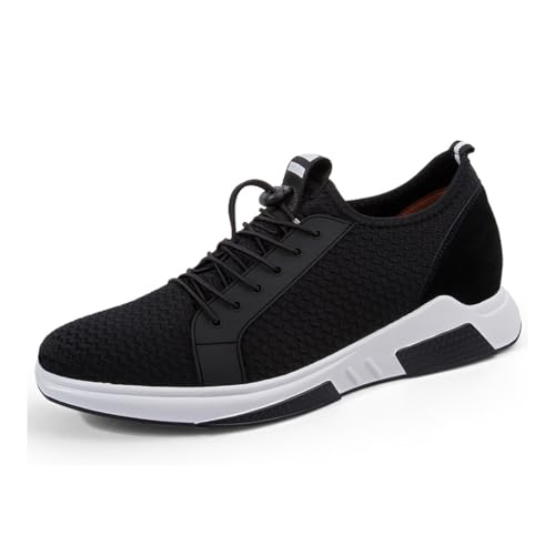VIBLiSS Herren Unsichtbare Höhe Erhöhen Trainer Slip Auf Komfortable 2,36" Höhere Wanderschuhe Atmungsaktive Mesh Aufzug Turnschuhe,Schwarz,41 EU von VIBLiSS