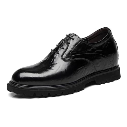 VIBLiSS Herren Unsichtbare Höhe Erhöhung Business Schuh Mode Hochzeit Kleid Schuhe Leder Schnürschuhe Oxfords Büro Aufzug Schuhe,3.14inchs Black,43 EU von VIBLiSS