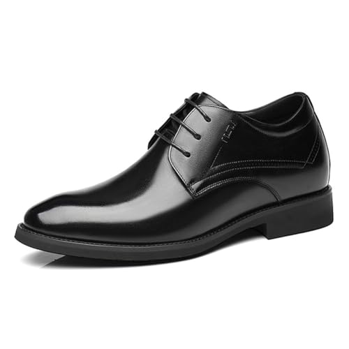 VIBLiSS Herren Unsichtbare Höhe Erhöhung Kleid Schuhe Casual Aufzug Oxford Für Casual Hochzeit Business Formal,6cm Black,41 EU von VIBLiSS