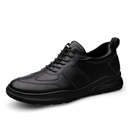 VIBLiSS Höher Werdende Herrenschuhe Mit Aufzug, 8 cm Größere Wanderschuhe, Lässiger, Leichter, Komfortabler Sneaker,Black 8cm,40 EU von VIBLiSS