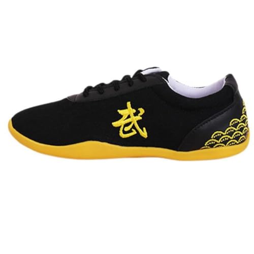 VIBLiSS Leinwand Atmungsaktive Kung Fu Tai Chi Schuhe Leichte Sport Gym Martial Arts Schuhe rutschfeste Wing Chun Walking Turnschuhe,Schwarz,38 EU von VIBLiSS