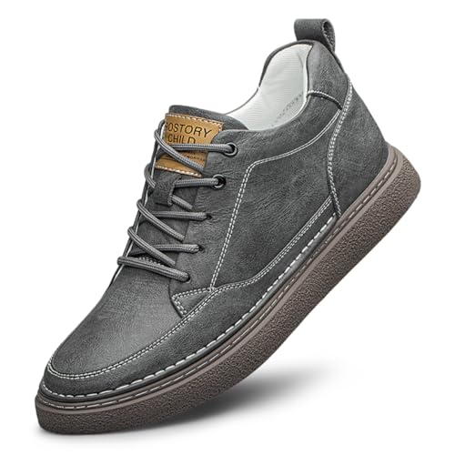 VIBLiSS Mens Unsichtbare Höhe Zunehmende Lederschuhe Mode Mokassins Walking Formale Schuhe Outdoor Aufzug Schuhe,Grau,44 EU von VIBLiSS