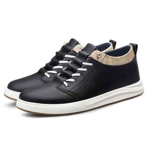 VIBLiSS Unisex Aufzug Schuhe Leder Schnürmode 2 Zoll Unsichtbare Höhenerhöhende Tennis Walking Sneakers Für Männer Und Frauen,Black 1,38 EU von VIBLiSS