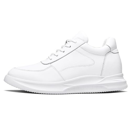 VIBLiSS Unisex Aufzugsschuhe Mit Unsichtbarem Einlegesohle, Höhe Erhöhende Schuhe Für Männer Und Frauen 5 cm / 2 Zoll Höher Business Dress Sneaker,5cm White,40 EU von VIBLiSS