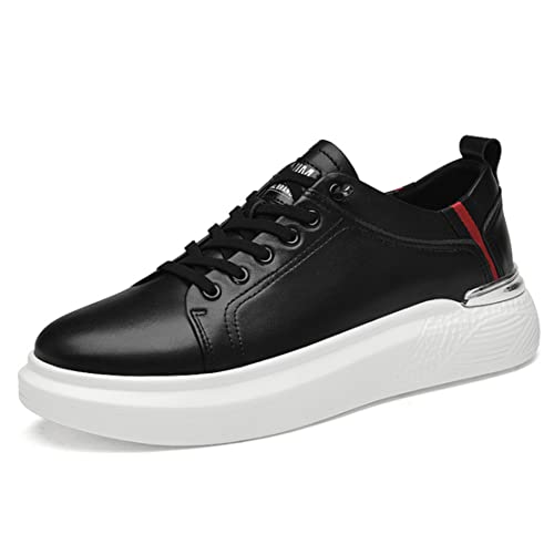 VIBLiSS Unsichtbare Höhe Der Männer, Die Aufzug-Schuhe, Leichte 3,14 Zoll Höhere Aufzug-Sportliche Schuhe-Leder-Gehende Turnschuhe Erhöht,Schwarz,39 EU von VIBLiSS