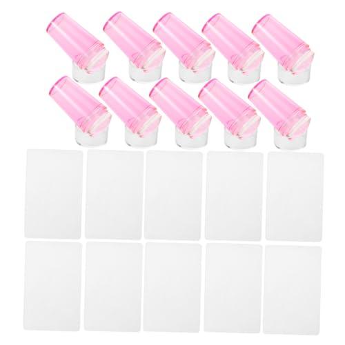 10 Sätze Silikon Nail Art Stempel mit Schutzkappen und Schabern Jelly Stamp Werkzeug für Diy Maniküre und Nagelkunst im Salon für Designs 10 Sätze Silikon Nail Art Stempel mit Schutzkappen und Schabern Jelly Stamp Werkzeug für Diy Maniküre und Nagelkunst im Salon für Designs von VICASKY