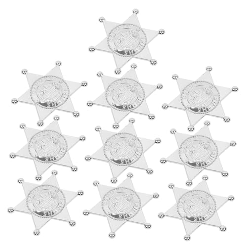 VICASKY 10stücke Teiliges Polizeimarke Kostümzubehör Authentische Polizeinadeln Langlebige Cosplay-abzeichen Für Mottopartys Halloween Und Rollenspiele von VICASKY