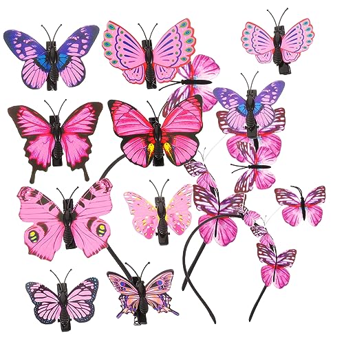 VICASKY 11 Stücke 3D Schmetterlinge Haarreif und Haarspangen Satz für Damen Dekorativer Kopfschmuck für Hochzeiten Partys und Festivals von VICASKY