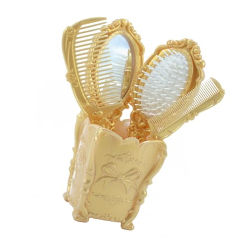 VICASKY Satz mit 1 Kamm und Spiegel Tragbare Anti Haarbürste für Damen Herren und Kinder Kompakte Reisegröße für Haarmassage und Frisuren von VICASKY