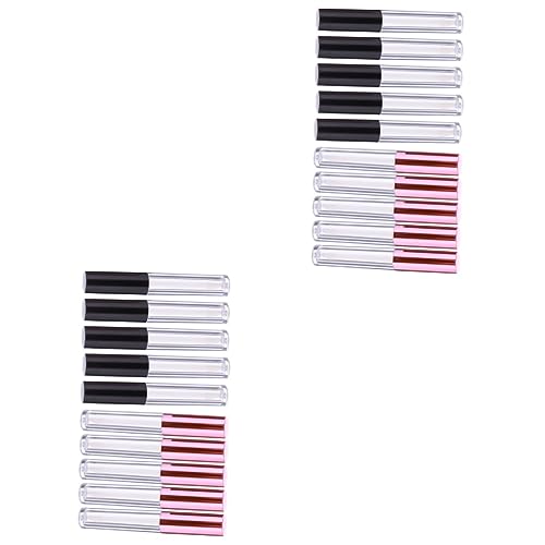 2 Sätze Leere Lip Gloss Röhren Transparente Kosmetikbehälter Mit Flaschenverschluss Für Diy Lippenfarbe Und Reisen Für Personalisierte Lippenpflege 10 Stück * 2 von VICASKY