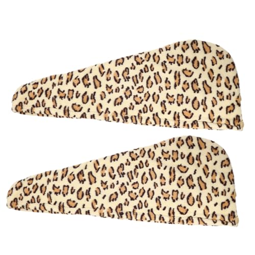 2 Stück Haarturban Handtuch Schnelltrocknende Mikrofaser Duschhaube mit Leopardenmuster Extra Saugfähig für Effizientes Haartrocknen und Schutz vor Hitzeschäden von VICASKY