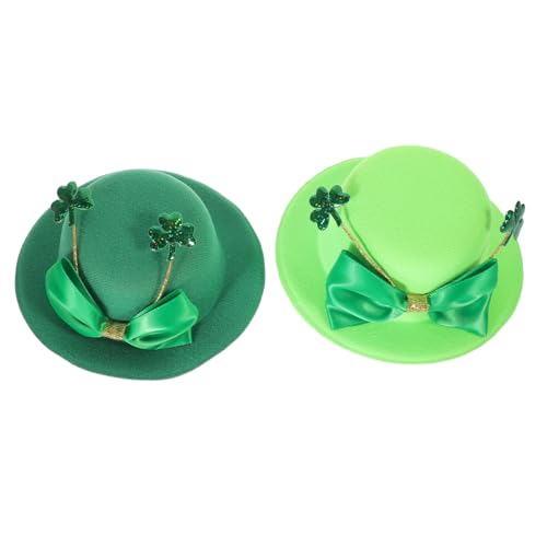 2 Stück Mini Hut Haarklammern für Patrick's Day Leichte Langlebige Kleeblatt Haarspangen für Damen für Feste und Kostümaccessoires von VICASKY