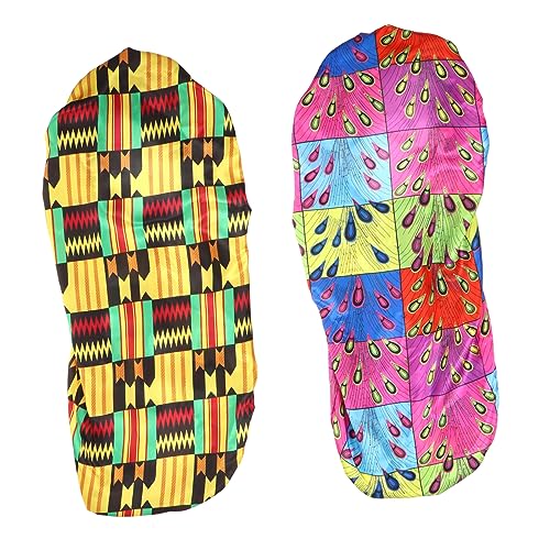 2 Stück Satin Schlafhaube für Langes Haar Elastische Haarkappe für Nachtpflege Atmungsaktive Bonnet Haarschutz für Damen für Lockige Frisuren von VICASKY