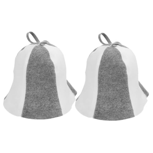2 Stück Sauna -Hut Saunahaube aus Filz Hut für Sauna Saunahut zum Baden Sauna -Kappe Sauna -Zubehör Saugfähige Saunahaube Bade-Sauna-Hut Dusche Saunahut Sauna -Kissen gefühlt Grau von VICASKY