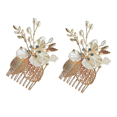 2 Stück Teiliges Haarschmuck für Damen Haarkamm mit Perlen und Eleganter Brautschmuck für Hochzeiten für Besondere Anlässe und Feiern von VICASKY