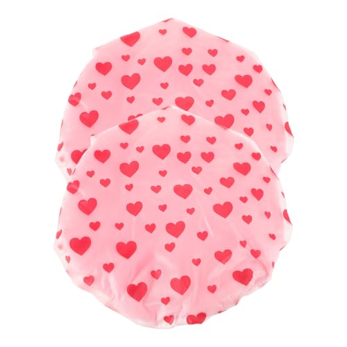 2 Stück Wiederverwendbare Wasserdichte Duschhaube für Damen und Herren Elastische Haarhaube für Langes Haar Komfortable Badekappe mit Design für Badezimmer von VICASKY