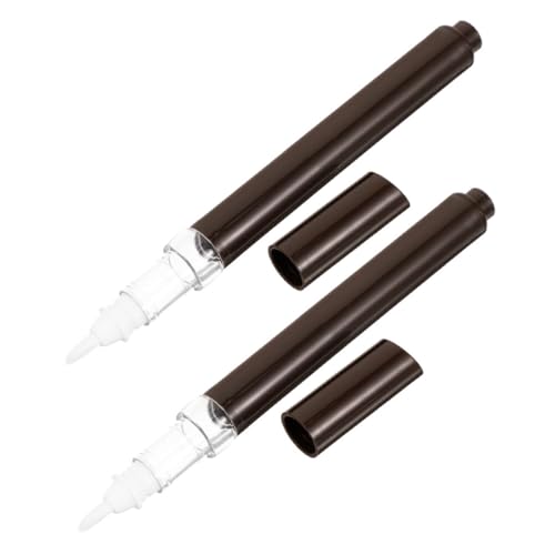 2 Stücke Lipgloss Lip Gloss Press Stift Leere Nailart-flasche Probenflaschen Nachfüllbarer Nagelhautölstift Nagelhautöl Lipgloss- Kaffee Plastik von VICASKY
